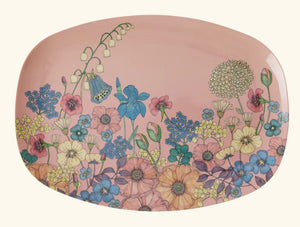 Rice DK - Rectangular Melamine Plate - Flower Collage Print