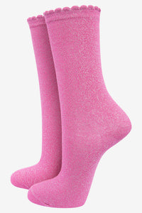 Women’s Socks - Hot Pink Glitter