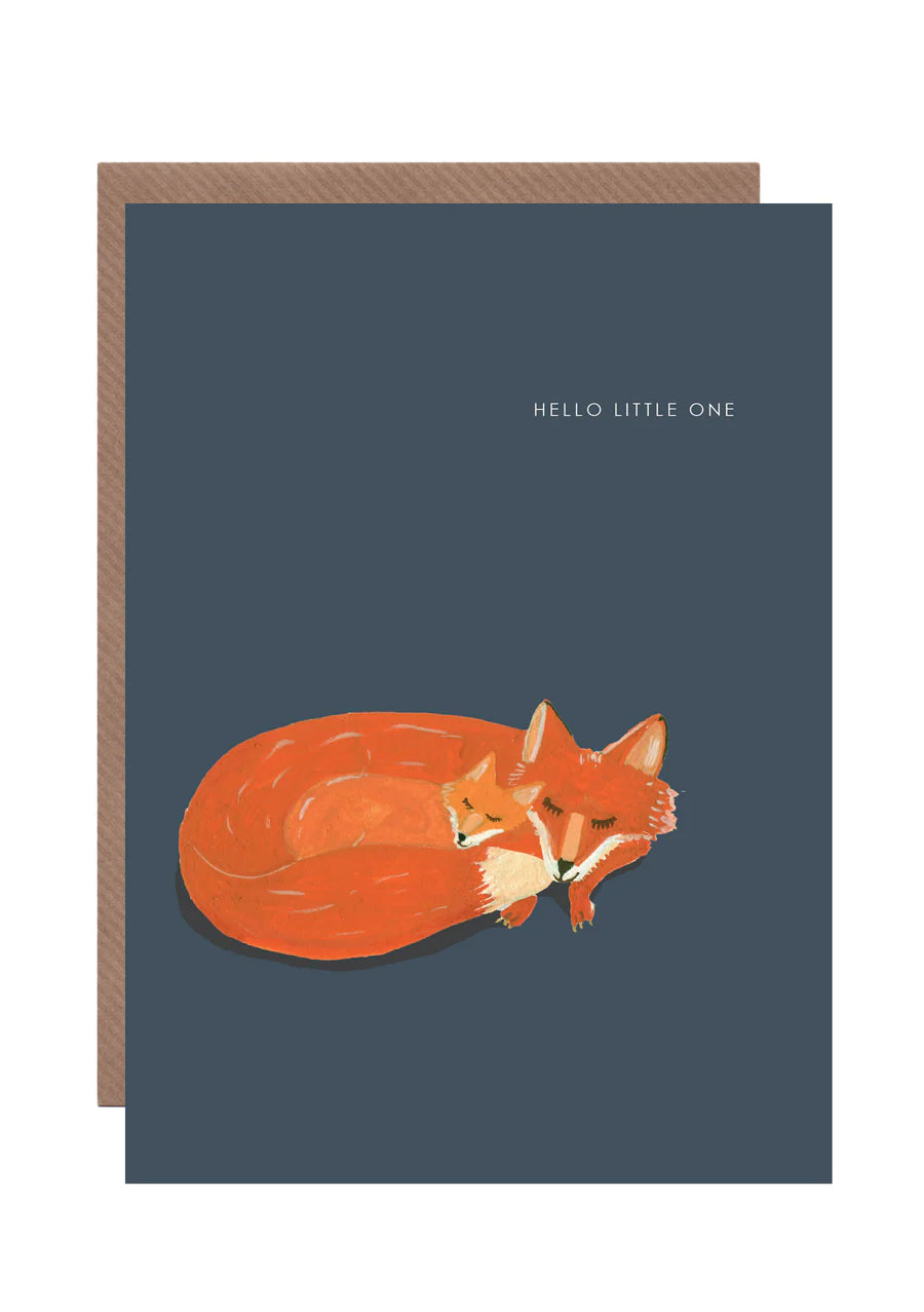Fox and Cub New Baby Card by Hutch Cassidy