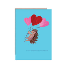 Load image into Gallery viewer, Hedgehog With  Balloons -  Greeting Card by Hutch Cassidy
