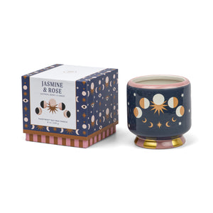 Paddyway A Dopo 8oz Ceramic Candle Moon Phases - Jasmine & Rose