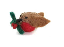 Load image into Gallery viewer, Mini Robin Felt Decoration With Holly or Mistletoe by Amica Accessories Ltd
