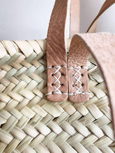 Load image into Gallery viewer, French Market Bag With Double Leather Handles - Natural
