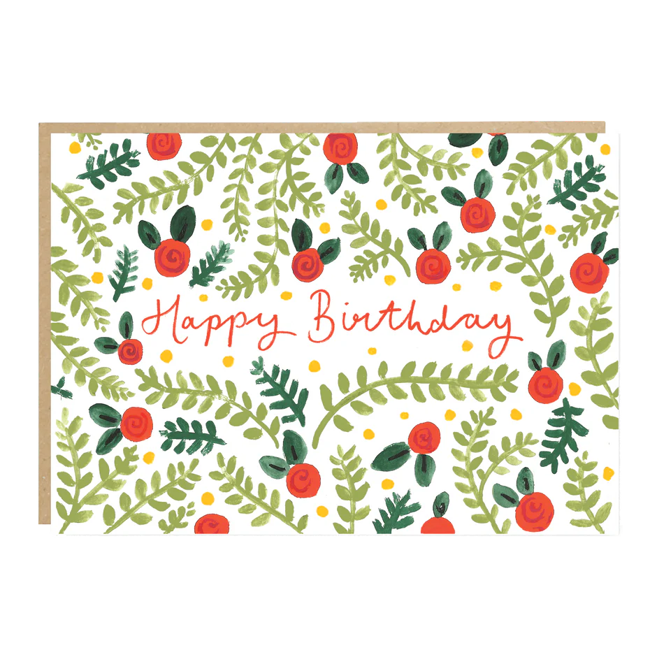 Jade Fisher Greetings Card - Birthday Roses