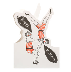 Happy Birthday Acrobats Cut-out Card