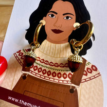 Load image into Gallery viewer, Autumn Acorn Detachable Enamel Charm Hoop Earrings
