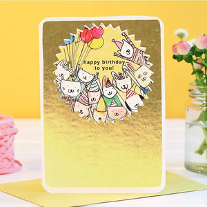 Laura Skilbeck Birthday Card - Gold Birthday Party