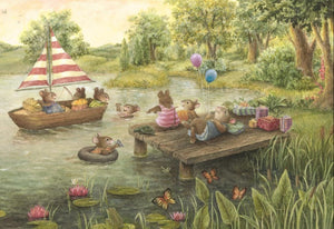 Pond Party Greeting Card by The Porch Fairies