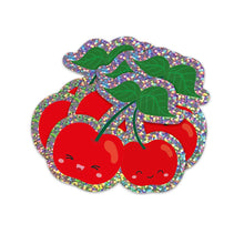 Load image into Gallery viewer, Glitter Sticker - Cherries
