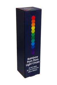 Rainbow Pom Pom Fairy Light Chain