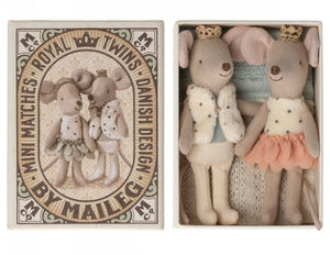 Maileg Royal Twins Mice in Matchbox - Pink