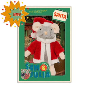 Sam & Julia Plush Mouse 12cm - Father Christmas