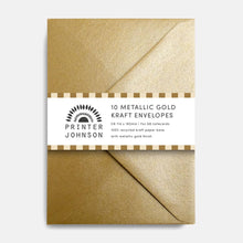 Load image into Gallery viewer, Metallic gold kraft envelopes | 10 C6 notecard envelopes
