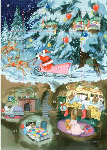 The Porch Fairies A5 Advent Card - Badger Father Christmas