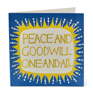 Square Christmas Card - Pack Of 10 - Peace and Goodwill One And All by Cambridge Imprint