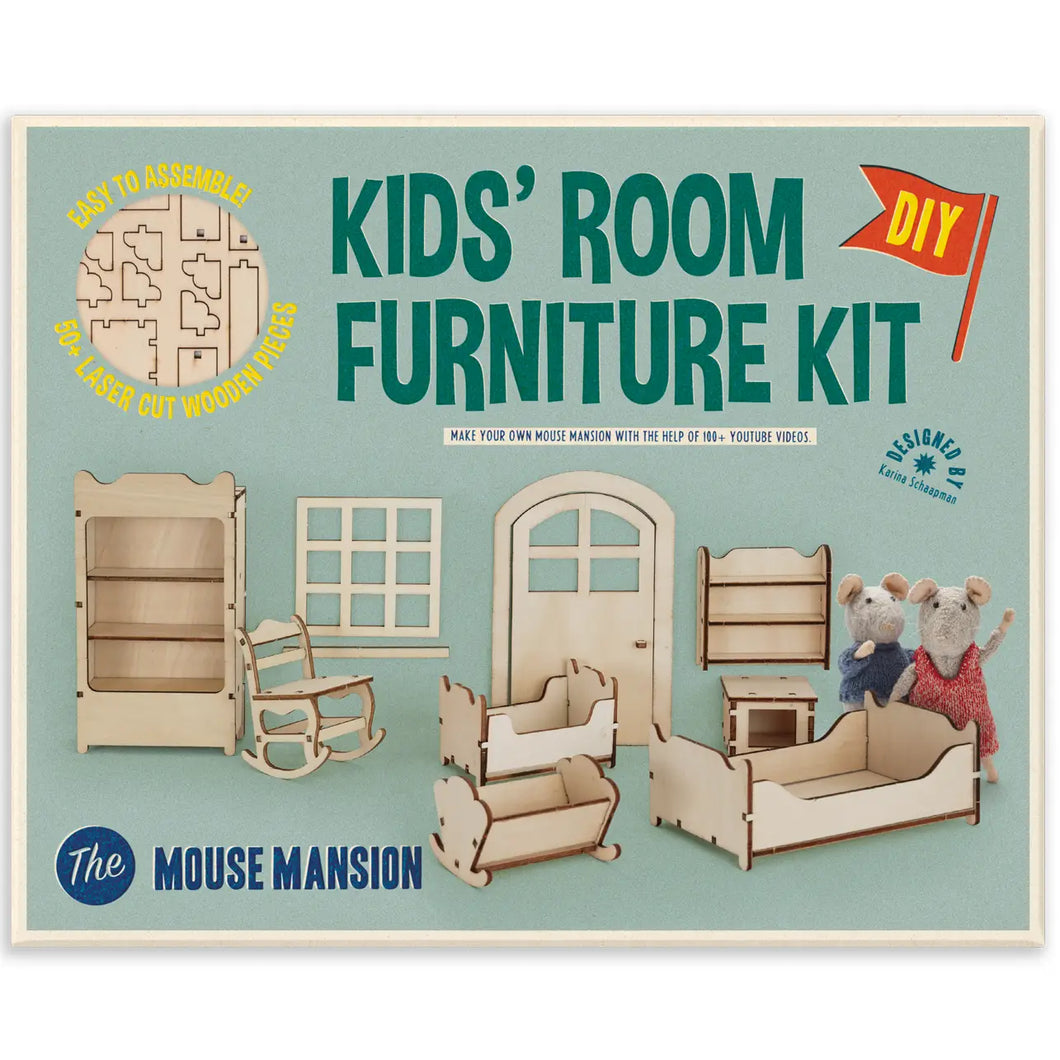 Sam & Julia Kids Diy Dollhouse Furniture Kit - Kids Bedroom (Scale 1:12)