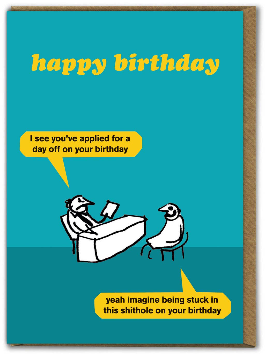 Day Off Greetings Card By Modern Toss