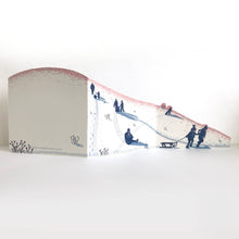 Load image into Gallery viewer, Concertina Card - Sledging at Dusk
