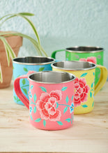 Load image into Gallery viewer, Chrysanthemum Hand Painted Enamel Mug
