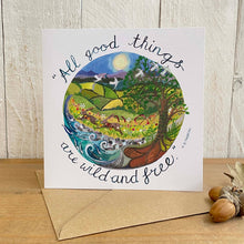 Load image into Gallery viewer, Driftwood Design Square Greetings Card - All Good Things
