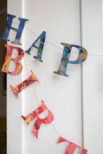 Load image into Gallery viewer, Happy Birthday - Recycled Red Mix Sewn Garland by East End Press
