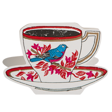 Load image into Gallery viewer, Birdy Tea Cup - Cut-out Cards
