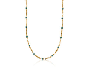 Lily Stainless Steel Necklaces - Glod/Turquoise