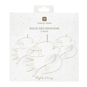 Dove Hanging Decorations Set Of 3 by Taking Tables