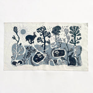 Cotton Tea Towel - Leaping Hare