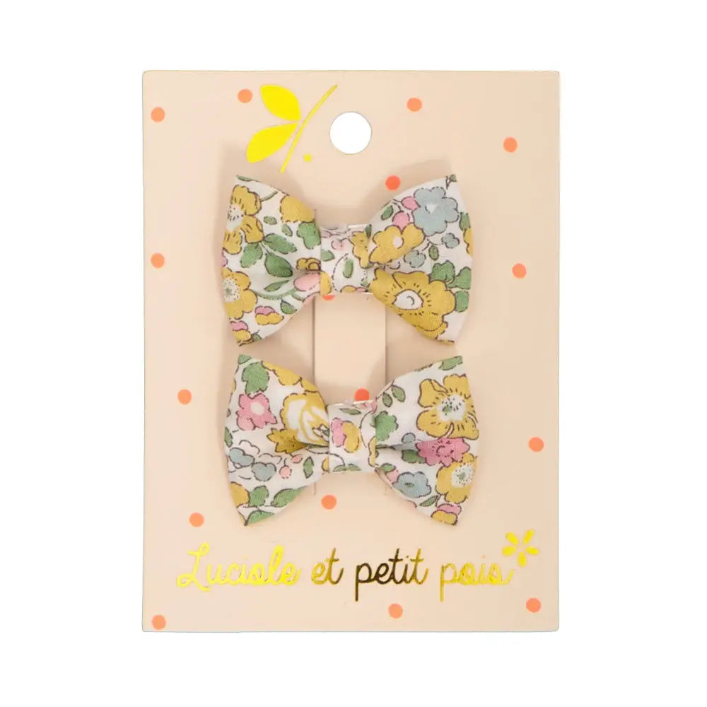 Luciale et petit pais - Set Of 2 Mini Butterfly Clips - Liberty Betsy Ann Lemon