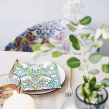 Load image into Gallery viewer, William Morris &#39;Coffee &amp; Cake&#39; Napkins Pack of 20 24x24cm - Strawberry Thief Blue
