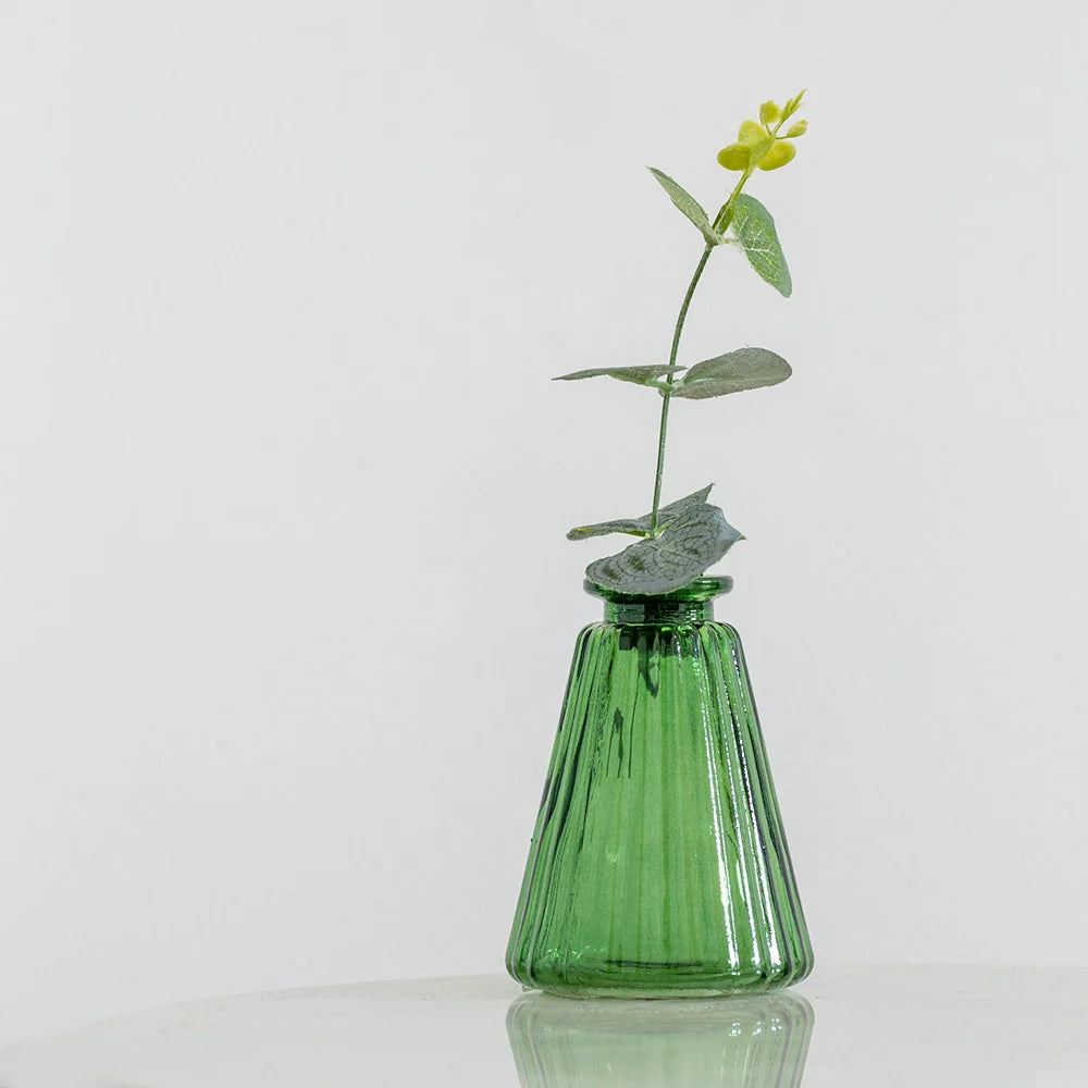 Glass Stem Vase, Green By Grand Illusions
