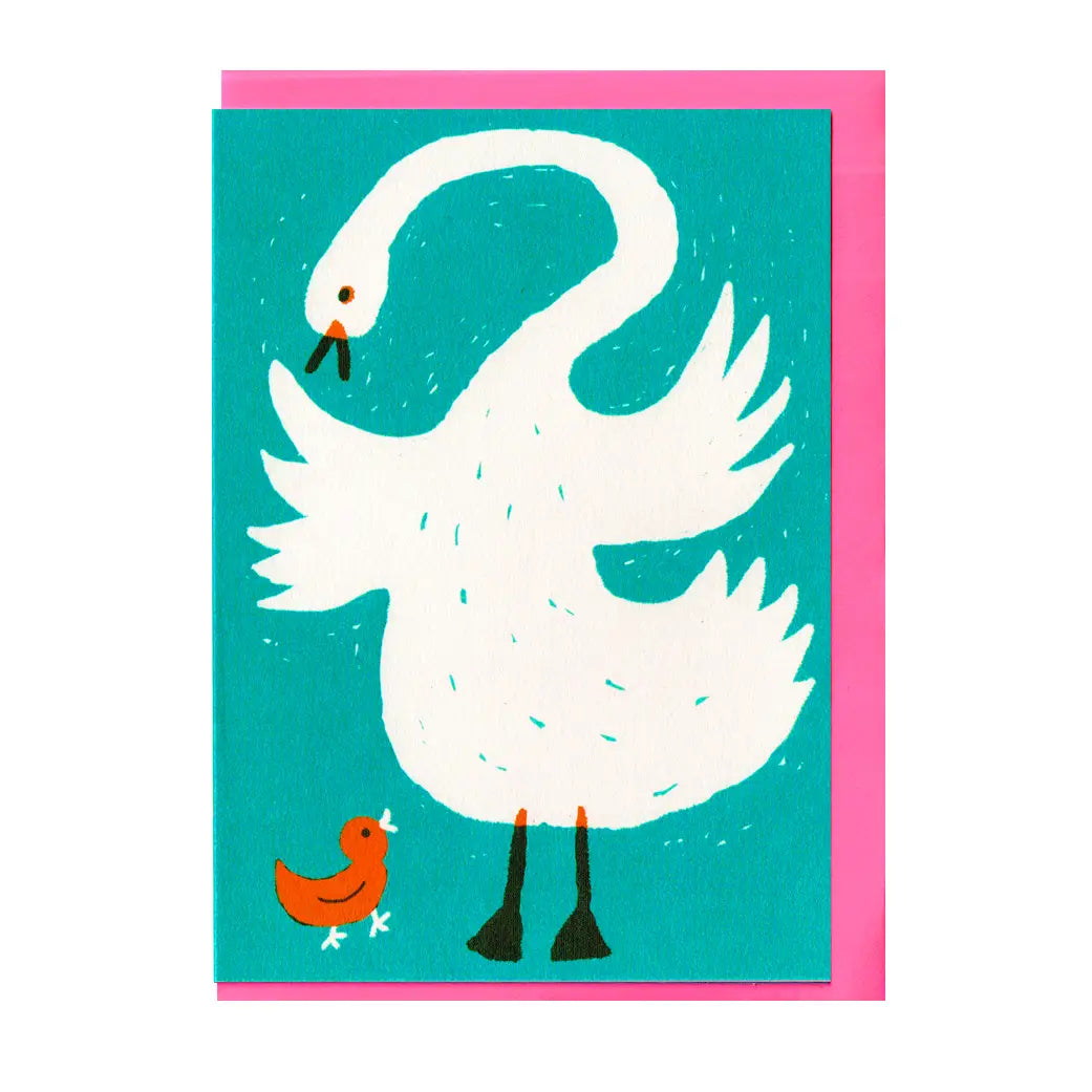 The Printed Peanut New Baby Card - Swan & Cygnet