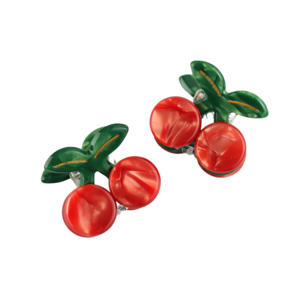 Set Of 2 Small Hair Claw - Cherries