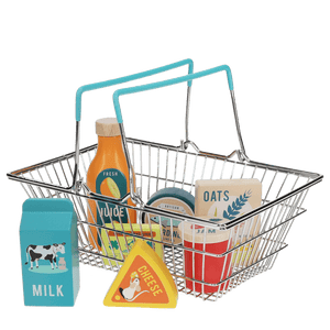 Wooden Shopping Playset With Basket