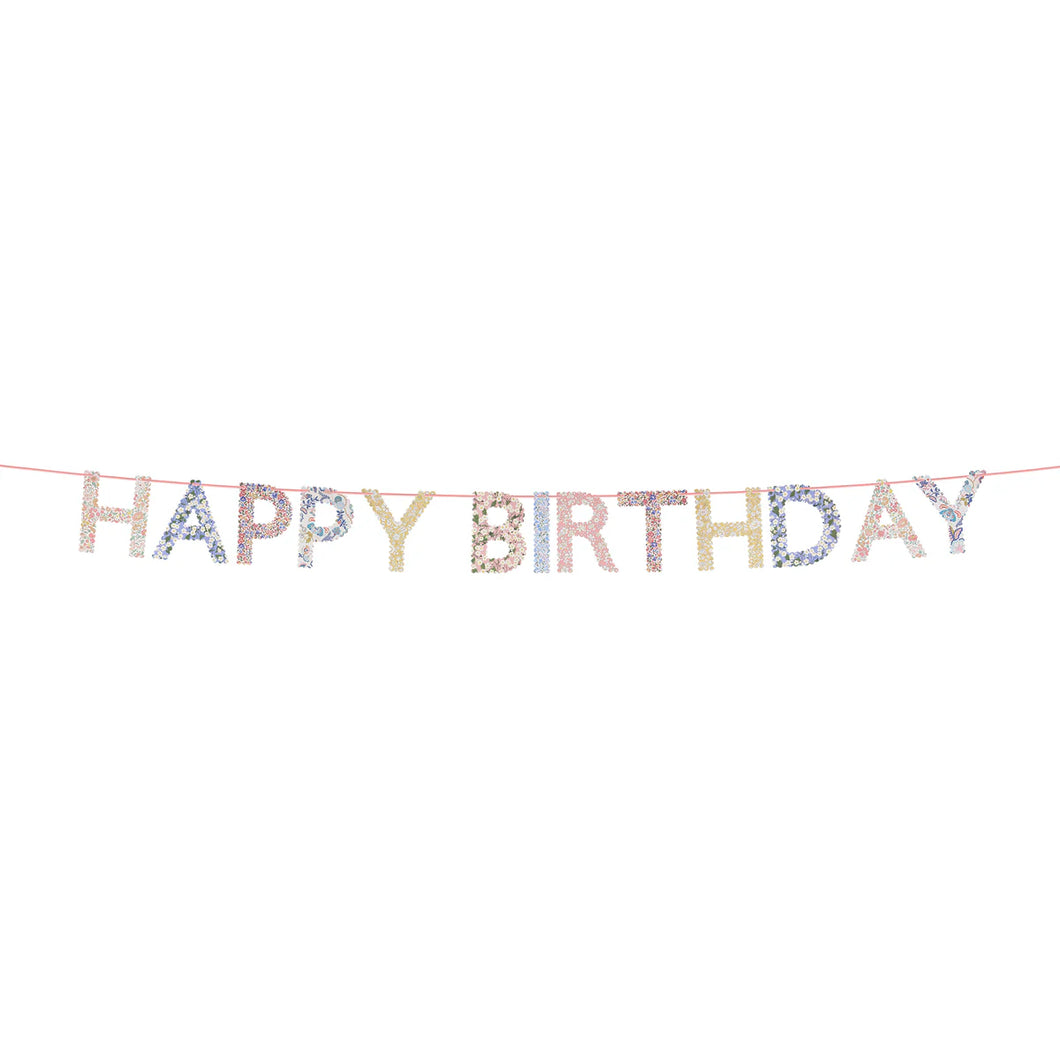 Meri Meri Liberty Print Garland - Happy Birthday