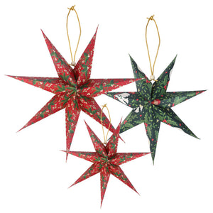 Talking Tables Folklore Paper Stars Christmas Tree Decorations - 3 Pack