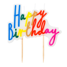 Load image into Gallery viewer, Rainbow Brights Large &#39;Happy Birthday&#39; Candle
