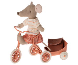 Maileg - Tricycle Mouse Big Sister - Coral