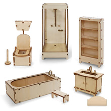 Load image into Gallery viewer, Sam &amp; Julia Kids Diy Dollhouse Furniture Kit - Bathroom(Scale 1:12)
