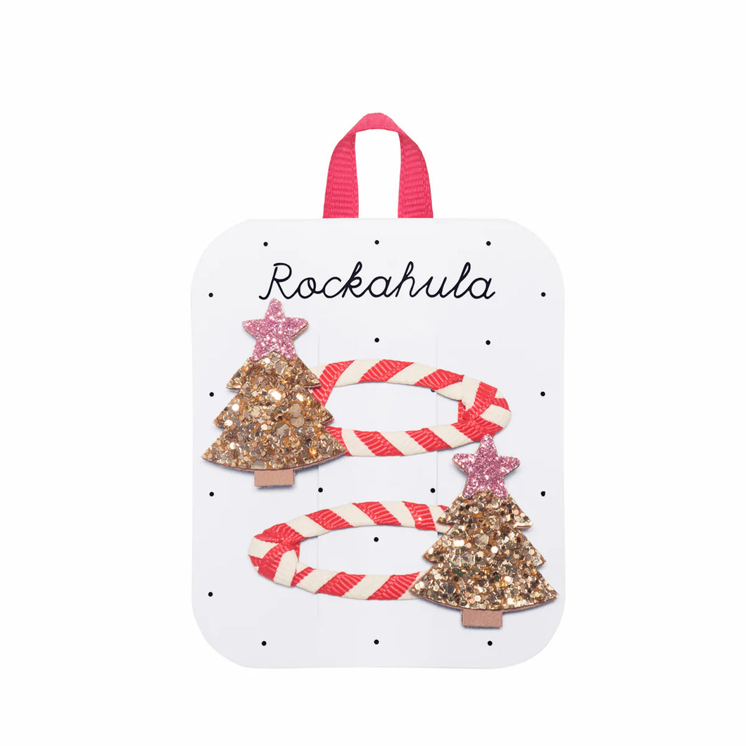 Rockahula Kids Hair Clips - Stripy Christmas Tree
