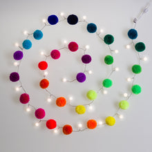 Load image into Gallery viewer, Rainbow Pom Pom Fairy Light Chain
