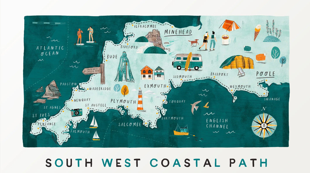 Oldfield Design Co. Tea Towel - South West Coastal Path