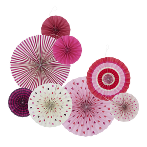 Rice DK - Set Of 8 Paper Fans - Pink