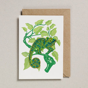 Iron On Patch Card - Climbing  Chameleon by Petra Boase
