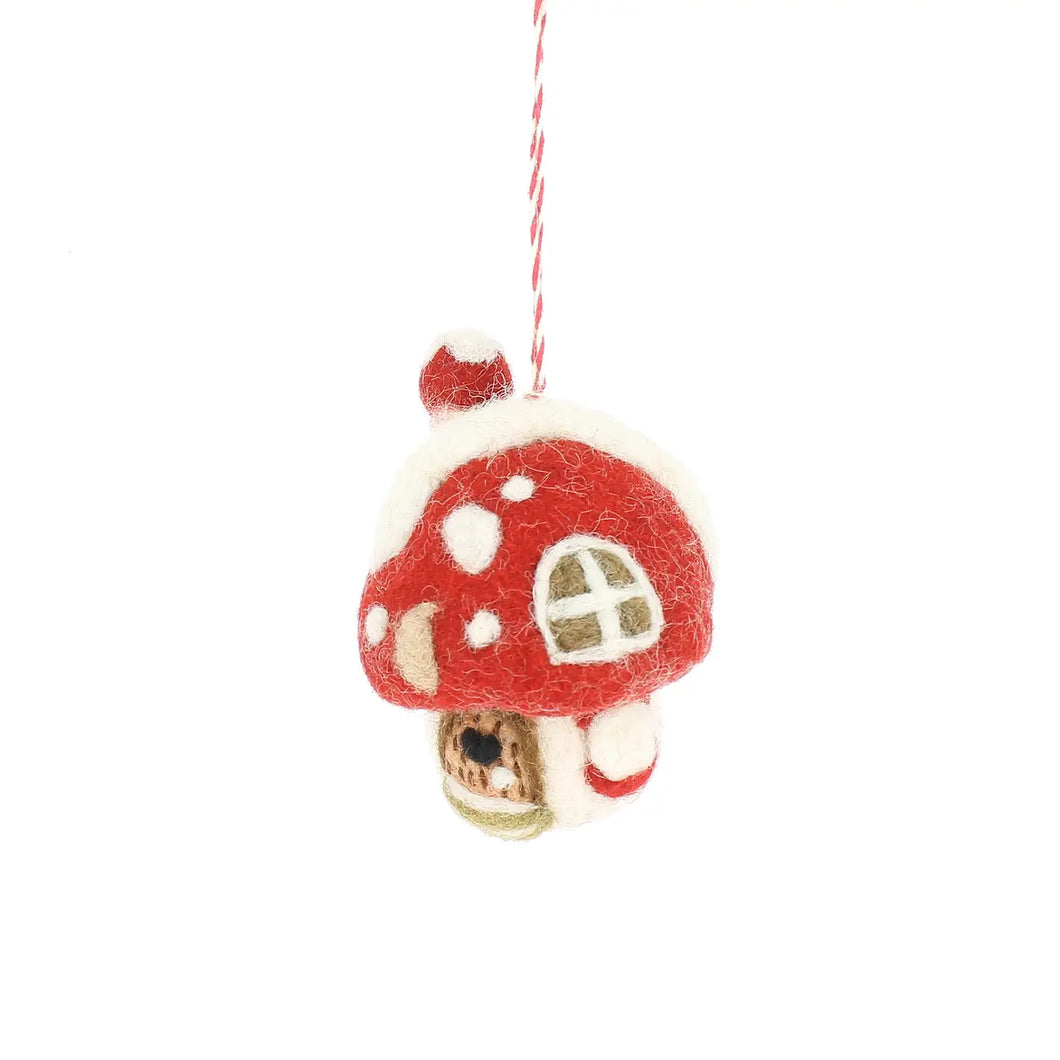 Fiona Walker Felt Decoration - Toadstool House