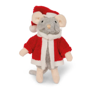 Sam & Julia Plush Mouse 12cm - Father Christmas