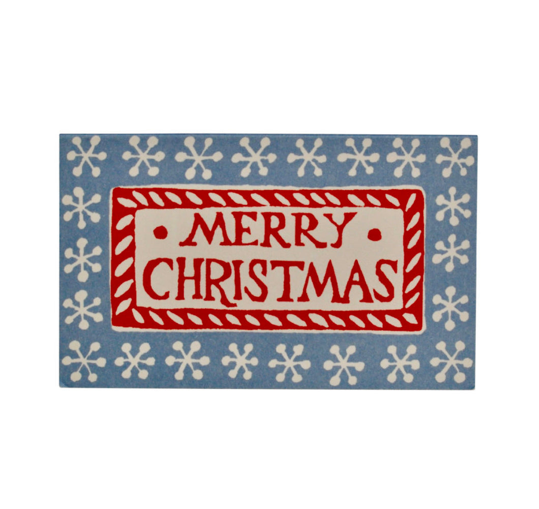 Small Gift Christmas Cards - Pack Of 6 - Merry Christmas Red and Blue  by Cambridge Imprint