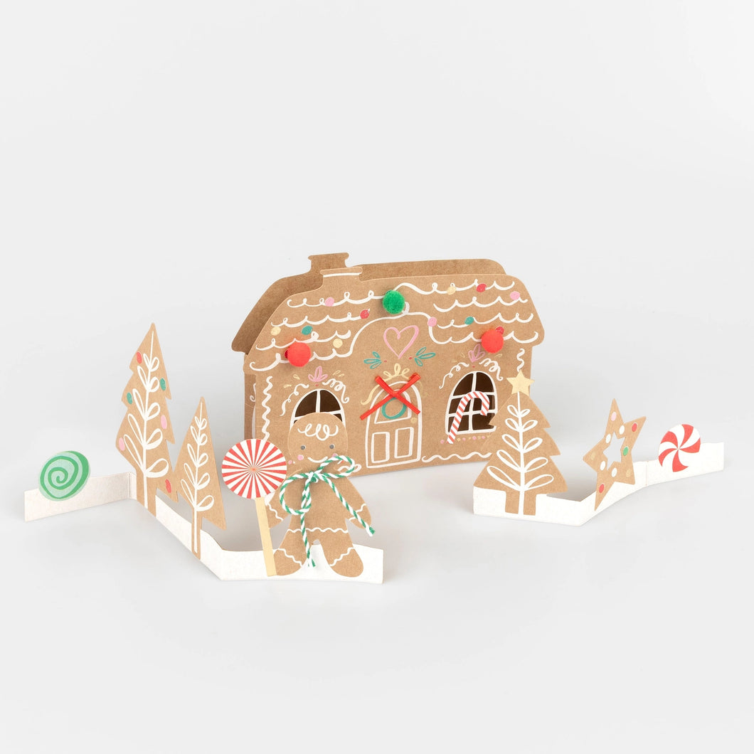 Meri Meri Pop Up Christmas Card - Gingerbread Scence