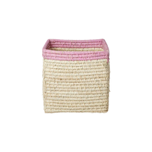 Load image into Gallery viewer, Raffia Basket with Soft Pink Border by Rice DK
